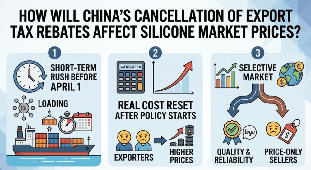 China silicone export tax rebate and silicone price impact